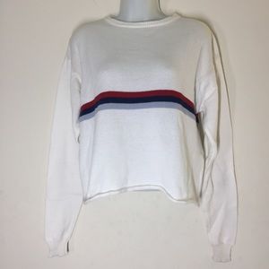 Brandy Melville White Crop Top Sweater